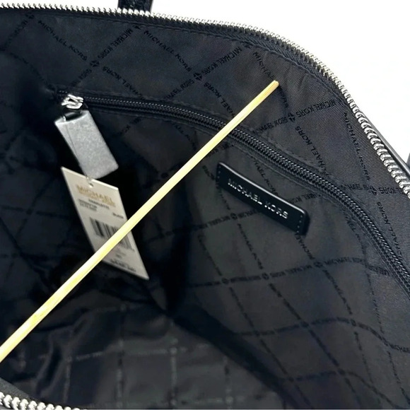 Michael Kors Large Charlotte Tote Bag Black/Silver (NWT) - Picture 9 of 10